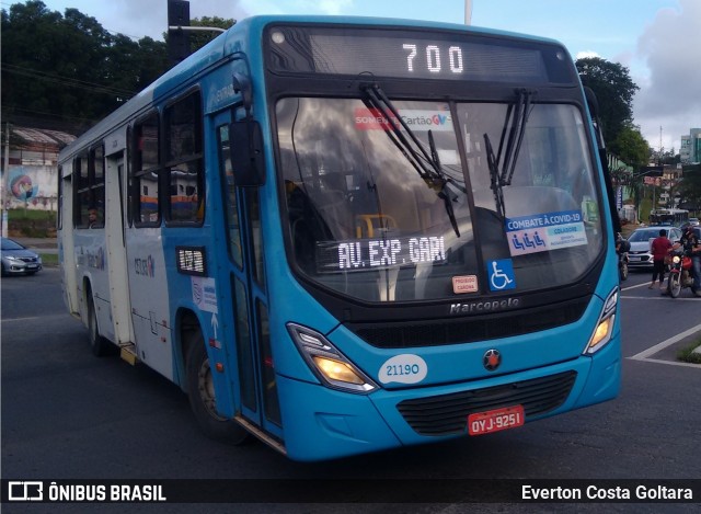 Santa Zita Transportes Coletivos 21190 na cidade de Cariacica, Espírito Santo, Brasil, por Everton Costa Goltara. Número da foto: #8412240.