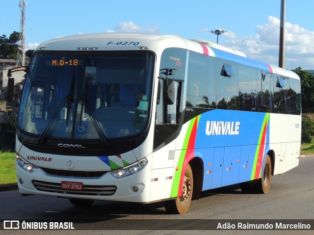 Univale Transportes F-0270 na cidade de Belo Horizonte, Minas Gerais, Brasil, por Adão Raimundo Marcelino. ID da foto: 8412070.