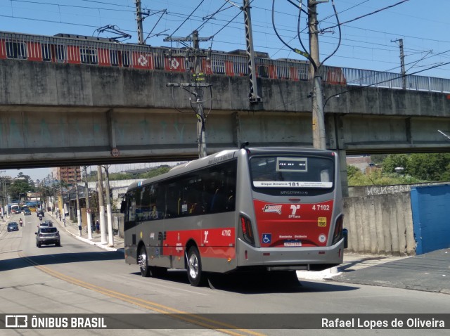 Pêssego Transportes 4 7102 na cidade de São Paulo, São Paulo, Brasil, por Rafael Lopes de Oliveira. ID da foto: 8411237.