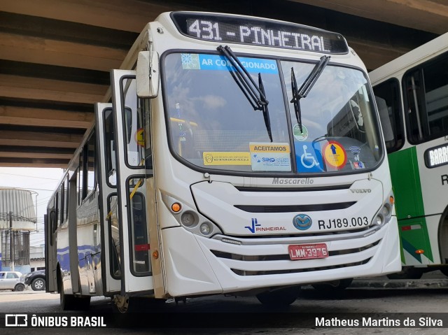 Viação Pinheiral RJ 189.003 na cidade de Volta Redonda, Rio de Janeiro, Brasil, por Matheus Martins da Silva. ID da foto: 8335947.