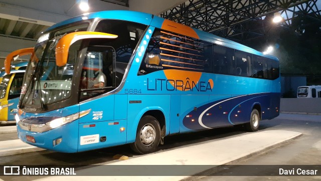 Litorânea Transportes Coletivos 5684 na cidade de Santos, São Paulo, Brasil, por Davi Cesar. ID da foto: 8336566.