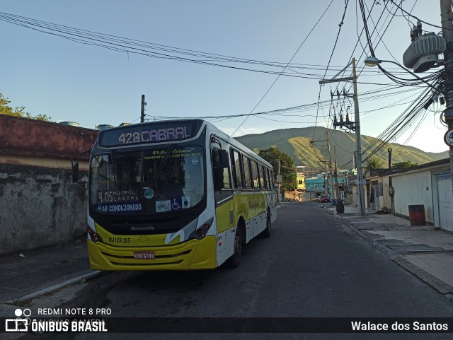 Viação Nilopolitana RJ 123.125 na cidade de Nova Iguaçu, Rio de Janeiro, Brasil, por Walace dos Santos. ID da foto: 8413872.