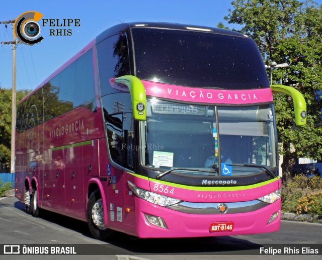 Viação Garcia 8564 na cidade de Campinas, São Paulo, Brasil, por Felipe Rhis Elias. Número da foto: #8414773.