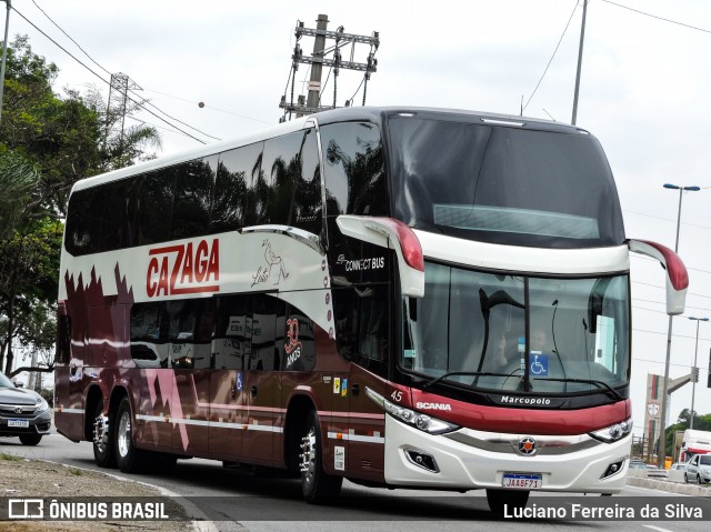 Cazaga Transportes Coletivos 45 na cidade de São Paulo, São Paulo, Brasil, por Luciano Ferreira da Silva. ID da foto: 8338550.