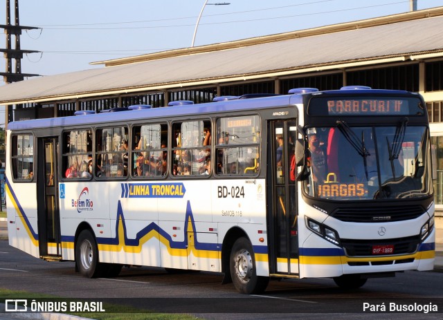 Belém Rio Transportes BD-024 na cidade de Belém, Pará, Brasil, por Pará Busologia. ID da foto: 8341810.