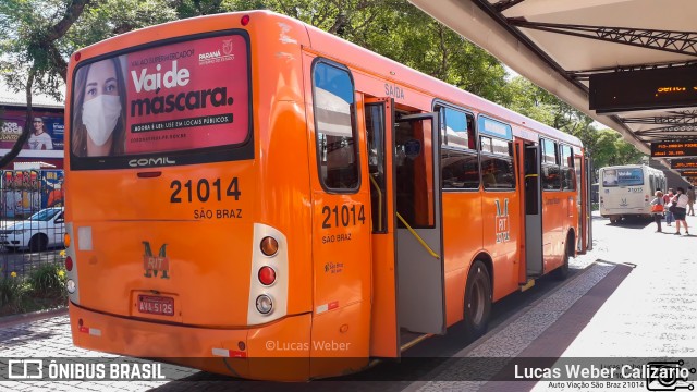 Auto Viação São Braz 21014 na cidade de Curitiba, Paraná, Brasil, por Lucas Weber Calizario. ID da foto: 8344036.