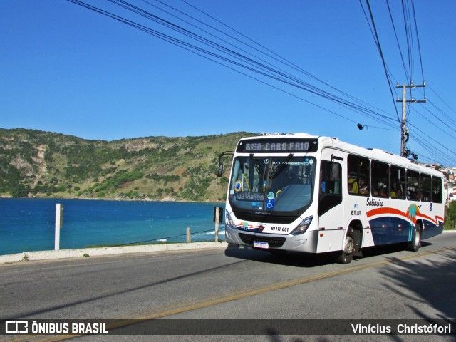 Auto Viação Salineira RJ 111.001 na cidade de Arraial do Cabo, Rio de Janeiro, Brasil, por Vinícius  Christófori. Número da foto: #8343255.