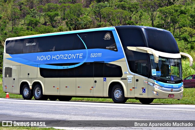 Viação Novo Horizonte 520111 na cidade de Atibaia, São Paulo, Brasil, por Bruno Aparecido Machado. Número da foto: #8343703.