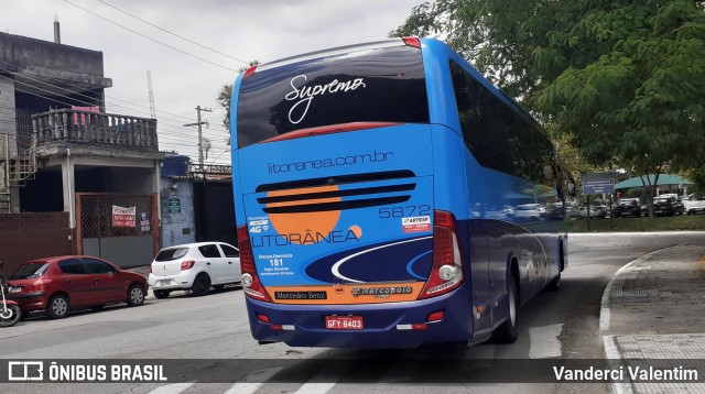 Litorânea Transportes Coletivos 5872 na cidade de São Paulo, São Paulo, Brasil, por Vanderci Valentim. Número da foto: #8341166.