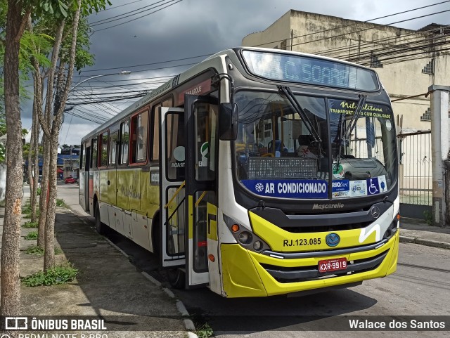 Viação Nilopolitana RJ 123.085 na cidade de Nilópolis, Rio de Janeiro, Brasil, por Walace dos Santos. ID da foto: 8343180.