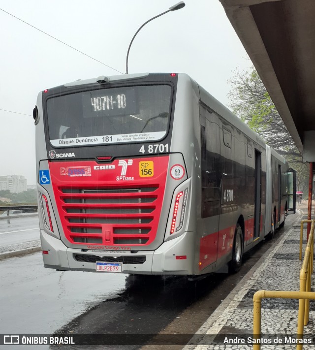 Express Transportes Urbanos Ltda 4 8701 na cidade de São Paulo, São Paulo, Brasil, por Andre Santos de Moraes. ID da foto: 8345857.