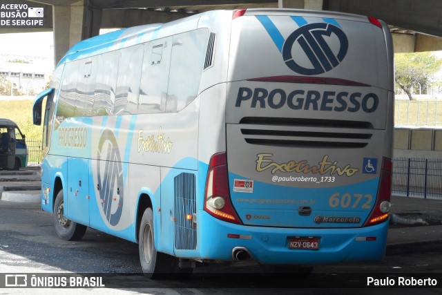 Auto Viação Progresso 6072 na cidade de Aracaju, Sergipe, Brasil, por Paulo Roberto. ID da foto: 8346329.