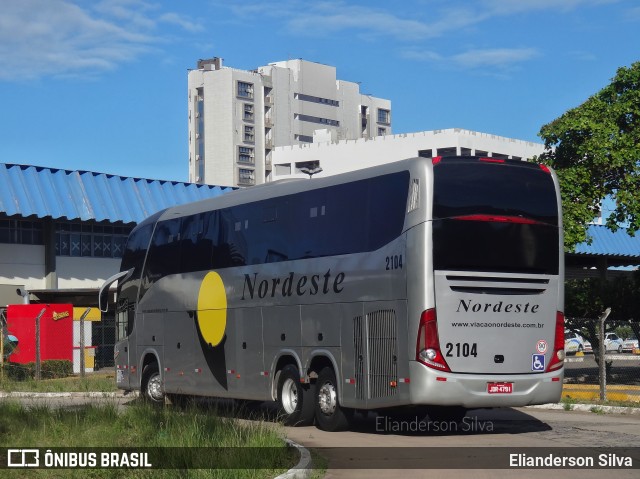 Viação Nordeste 2104 na cidade de Natal, Rio Grande do Norte, Brasil, por Elianderson Silva. ID da foto: 8347492.