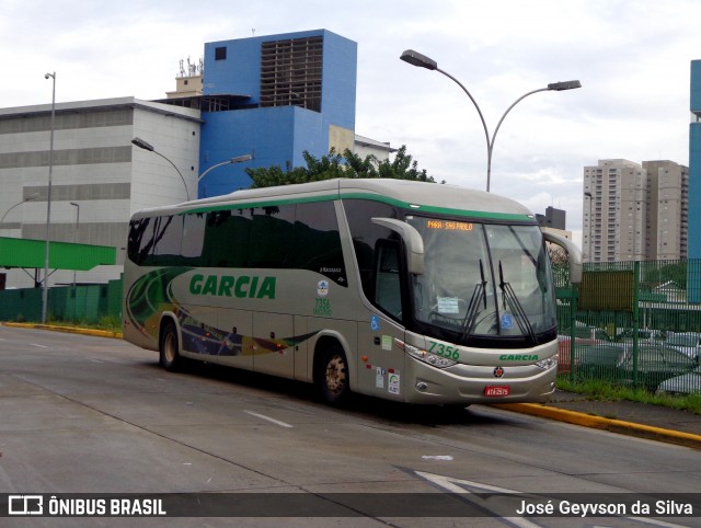 Viação Garcia 7356 na cidade de São Paulo, São Paulo, Brasil, por José Geyvson da Silva. ID da foto: 8349741.