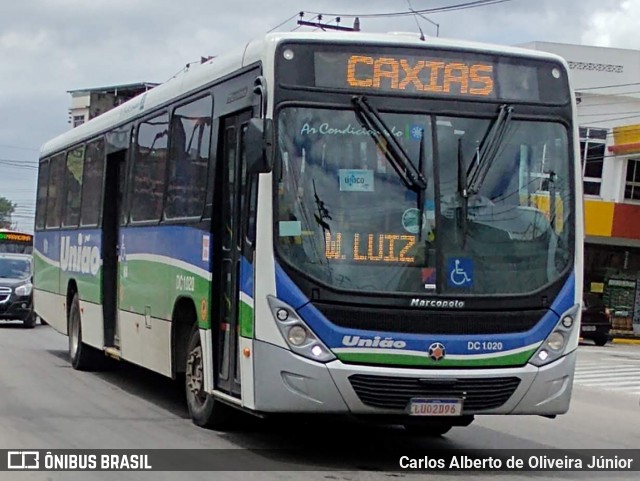 Viação União DC 1.020 na cidade de Duque de Caxias, Rio de Janeiro, Brasil, por Carlos Alberto de Oliveira Júnior. ID da foto: 8348883.