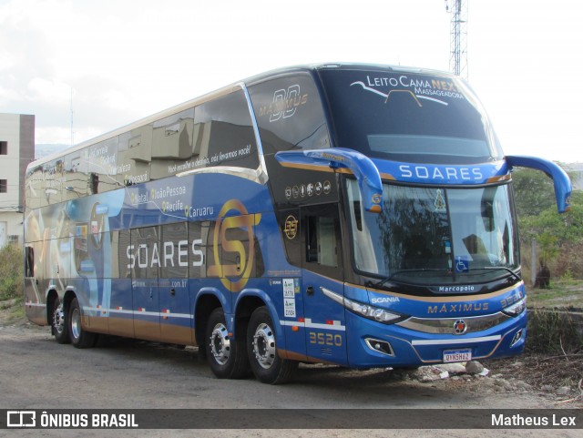 Soares Turismo e Fretamento 3520 na cidade de Gravatá, Pernambuco, Brasil, por Matheus Lex. Número da foto: #8354868.