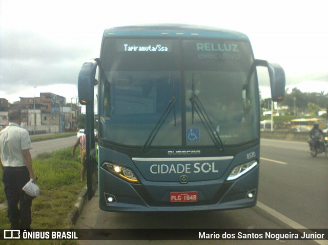 Viação Cidade Sol 8570 na cidade de Salvador, Bahia, Brasil, por Mario dos Santos Nogueira Junior. Número da foto: #8353788.