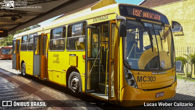 Auto Viação Mercês MC303 na cidade de Curitiba, Paraná, Brasil, por Lucas Weber Calizario. ID da foto: 8354110.