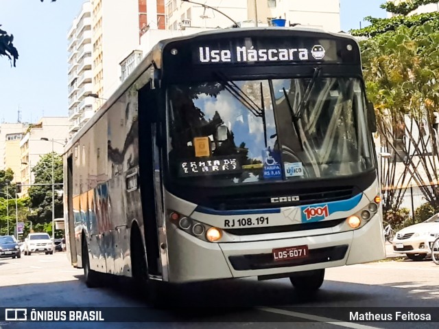 Auto Viação 1001 RJ 108.191 na cidade de Rio de Janeiro, Rio de Janeiro, Brasil, por Matheus Feitosa . ID da foto: 8353980.