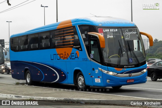 Litorânea Transportes Coletivos 5102 na cidade de São Paulo, São Paulo, Brasil, por Carlos Kircheim. ID da foto: 8416161.