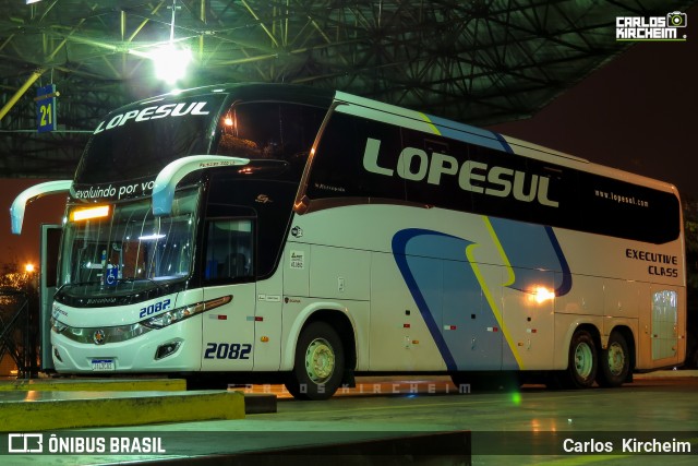 LopeSul Transportes - Lopes e Oliveira Transportes e Turismo - Lopes Sul 2082 na cidade de Maringá, Paraná, Brasil, por Carlos Kircheim. ID da foto: 8416149.