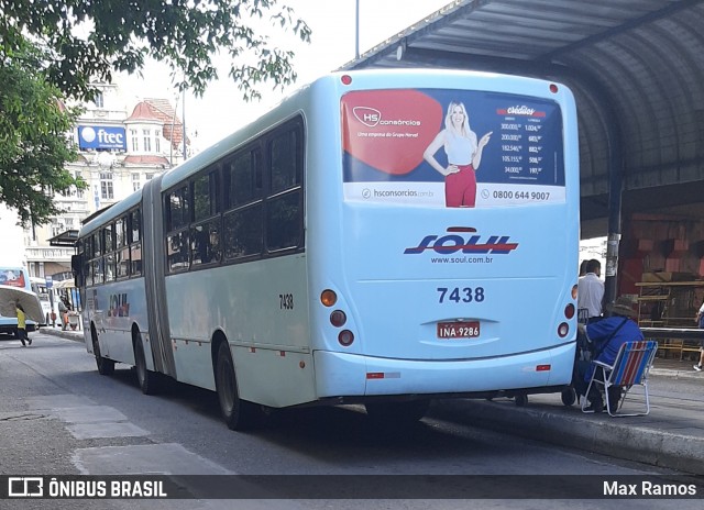 SOUL - Sociedade de Ônibus União Ltda. 7438 na cidade de Porto Alegre, Rio Grande do Sul, Brasil, por Max Ramos. ID da foto: 8440944.