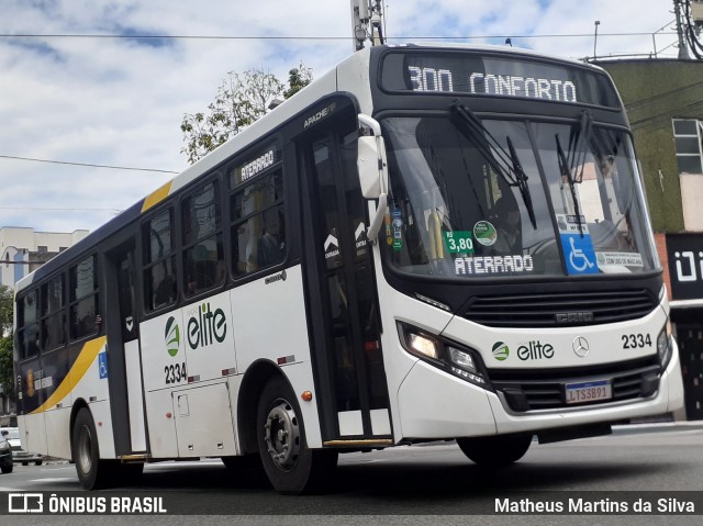 Viação Elite 2334 na cidade de Volta Redonda, Rio de Janeiro, Brasil, por Matheus Martins da Silva. ID da foto: 8451485.