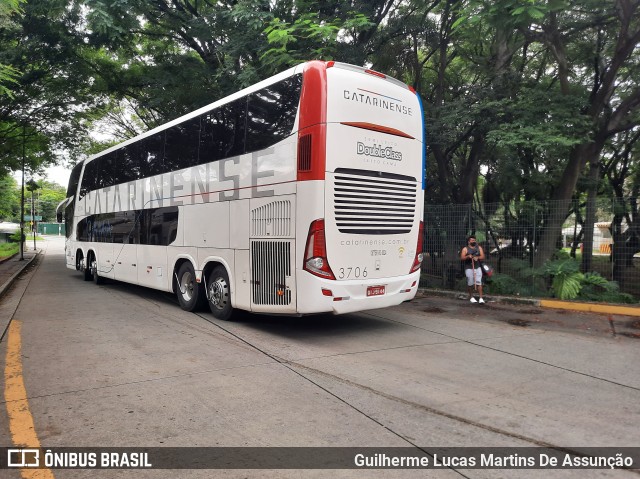 Auto Viação Catarinense 3706 na cidade de São Paulo, São Paulo, Brasil, por Guilherme Lucas Martins De Assunção. ID da foto: 8451133.