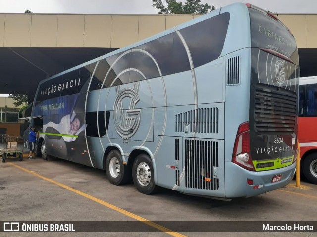 Viação Garcia 8634 na cidade de Ribeirão Preto, São Paulo, Brasil, por Marcelo Horta. ID da foto: 8451862.