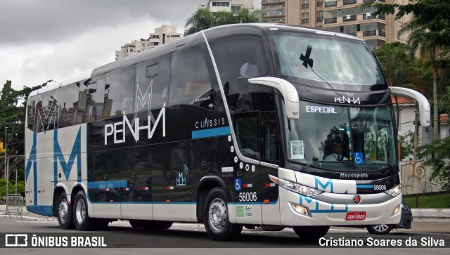 Empresa de Ônibus Nossa Senhora da Penha 58006 na cidade de São Paulo, São Paulo, Brasil, por Cristiano Soares da Silva. ID da foto: 8452434.