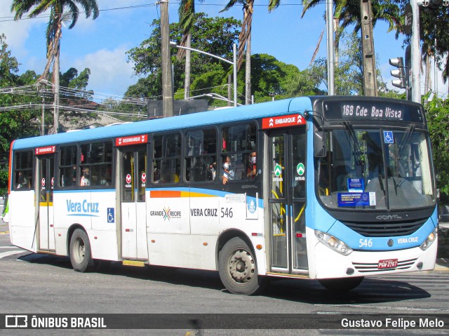 Expresso Vera Cruz 546 na cidade de Recife, Pernambuco, Brasil, por Gustavo Felipe Melo. ID da foto: 8455391.