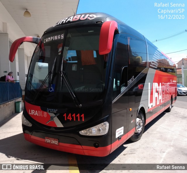 Lirabus 14111 na cidade de Capivari, São Paulo, Brasil, por Rafael Senna. ID da foto: 8460255.