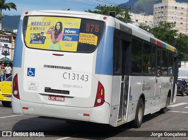 Transportes Barra C13143 na cidade de Rio de Janeiro, Rio de Janeiro, Brasil, por Jorge Gonçalves. ID da foto: 8459161.