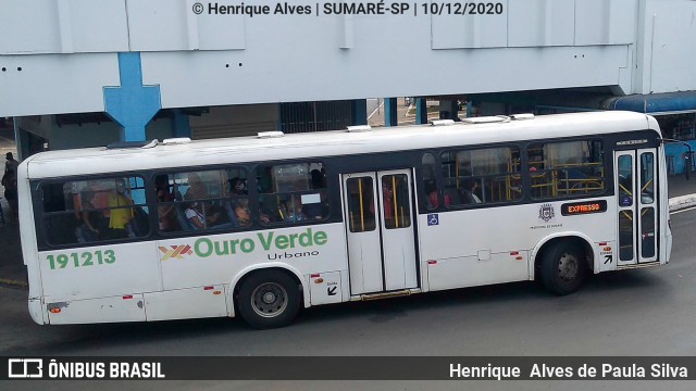 Auto Viação Ouro Verde 191213 na cidade de Sumaré, São Paulo, Brasil, por Henrique Alves de Paula Silva. ID da foto: 8459284.