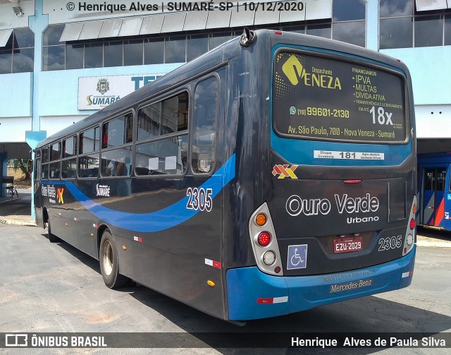 Auto Viação Ouro Verde 2305 na cidade de Sumaré, São Paulo, Brasil, por Henrique Alves de Paula Silva. ID da foto: 8459313.