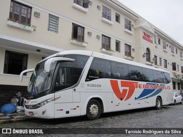 Viação Teresópolis RJ 203.034 na cidade de São Lourenço, Minas Gerais, Brasil, por Tarcisio Rodrigues da Silva. ID da foto: 8459754.