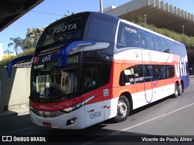 UTIL - União Transporte Interestadual de Luxo 13908 na cidade de Belo Horizonte, Minas Gerais, Brasil, por Vicente de Paulo Alves. Número da foto: #8460312.