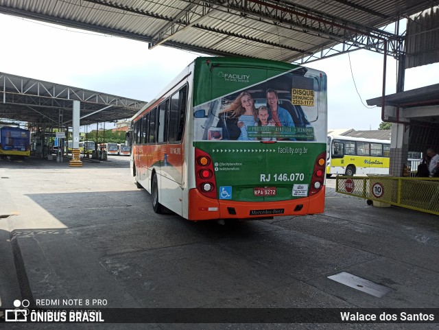 Linave Transportes RJ 146.070 na cidade de Nilópolis, Rio de Janeiro, Brasil, por Walace dos Santos. ID da foto: 8462508.