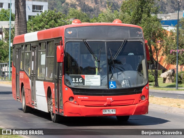 Redbus Urbano 0337 na cidade de Huechuraba, Santiago, Metropolitana de Santiago, Chile, por Benjamin Saavedra. Número da foto: #8465292.