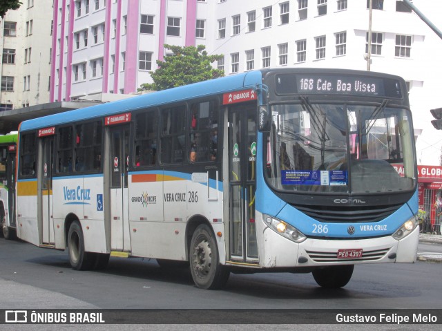 Expresso Vera Cruz 286 na cidade de Recife, Pernambuco, Brasil, por Gustavo Felipe Melo. ID da foto: 8467266.