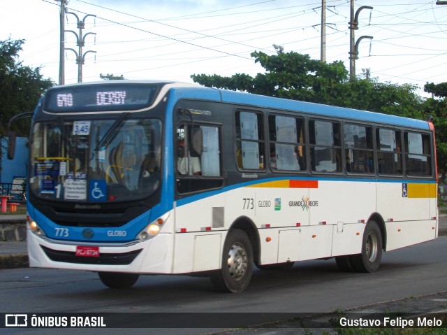 Transportadora Globo 773 na cidade de Recife, Pernambuco, Brasil, por Gustavo Felipe Melo. ID da foto: 8467260.