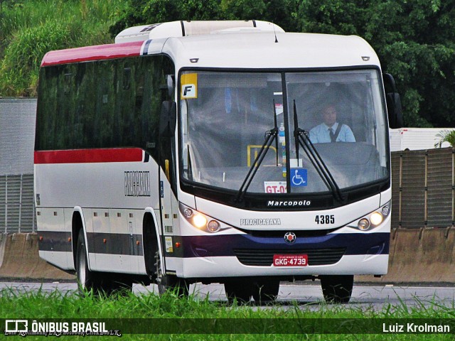 Viação Piracicabana 4385 na cidade de Aparecida, São Paulo, Brasil, por Luiz Krolman. ID da foto: 8469153.