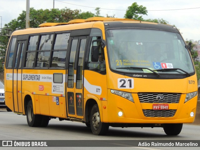 Transporte Suplementar de Belo Horizonte 877 na cidade de Belo Horizonte, Minas Gerais, Brasil, por Adão Raimundo Marcelino. Número da foto: #8419838.