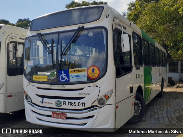 Viação Pinheiral RJ 189.011 na cidade de Volta Redonda, Rio de Janeiro, Brasil, por Matheus Martins da Silva. ID da foto: 8472414.