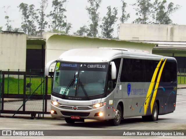 Caravellas Transportes e Turismo 1403 na cidade de Cubatão, São Paulo, Brasil, por Adam Xavier Rodrigues Lima. ID da foto: 8470681.