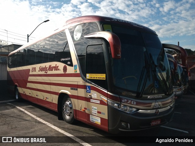 Santa Maria Fretamento e Turismo 270 na cidade de São Bernardo do Campo, São Paulo, Brasil, por Agnaldo Penides. ID da foto: 8475822.