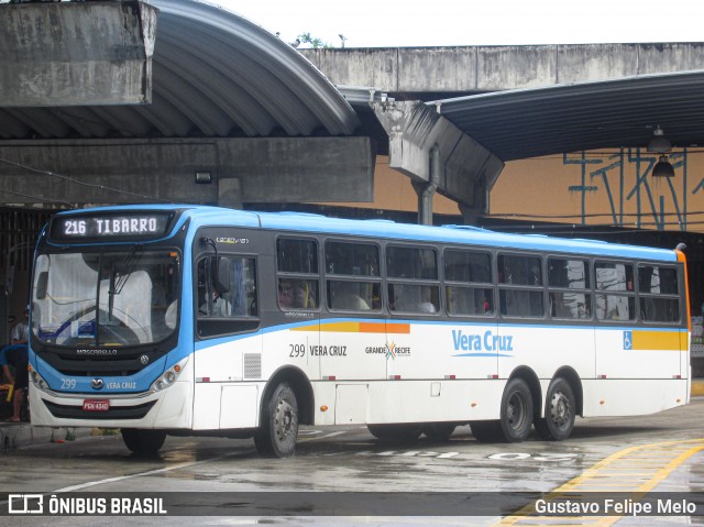 Expresso Vera Cruz 299 na cidade de Recife, Pernambuco, Brasil, por Gustavo Felipe Melo. Número da foto: #8480034.