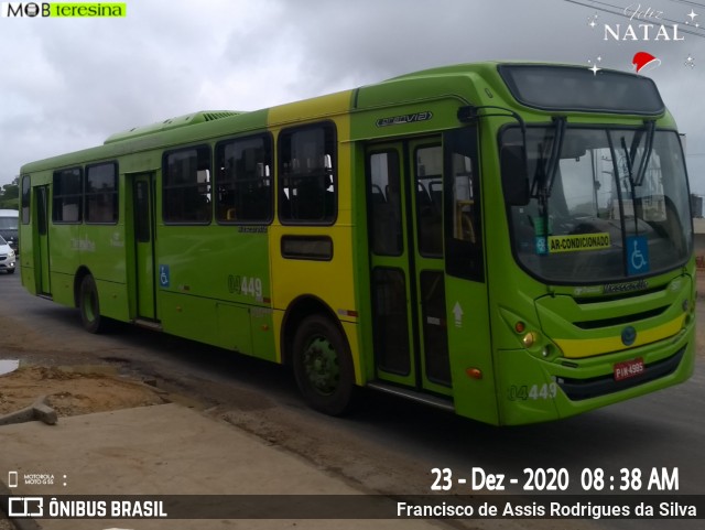 Transcol Transportes Coletivos 04449 na cidade de Teresina, Piauí, Brasil, por Francisco de Assis Rodrigues da Silva. Número da foto: #8482799.