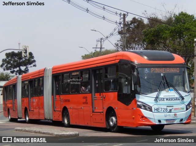 Auto Viação Redentor HE728 na cidade de Curitiba, Paraná, Brasil, por Jefferson Simões. ID da foto: 8483032.