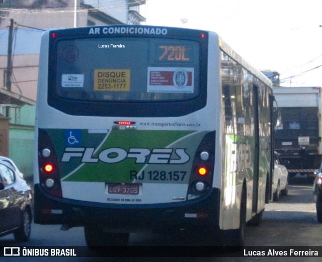 Transportes Flores RJ 128.157 na cidade de São João de Meriti, Rio de Janeiro, Brasil, por Lucas Alves Ferreira. Número da foto: #8484929.